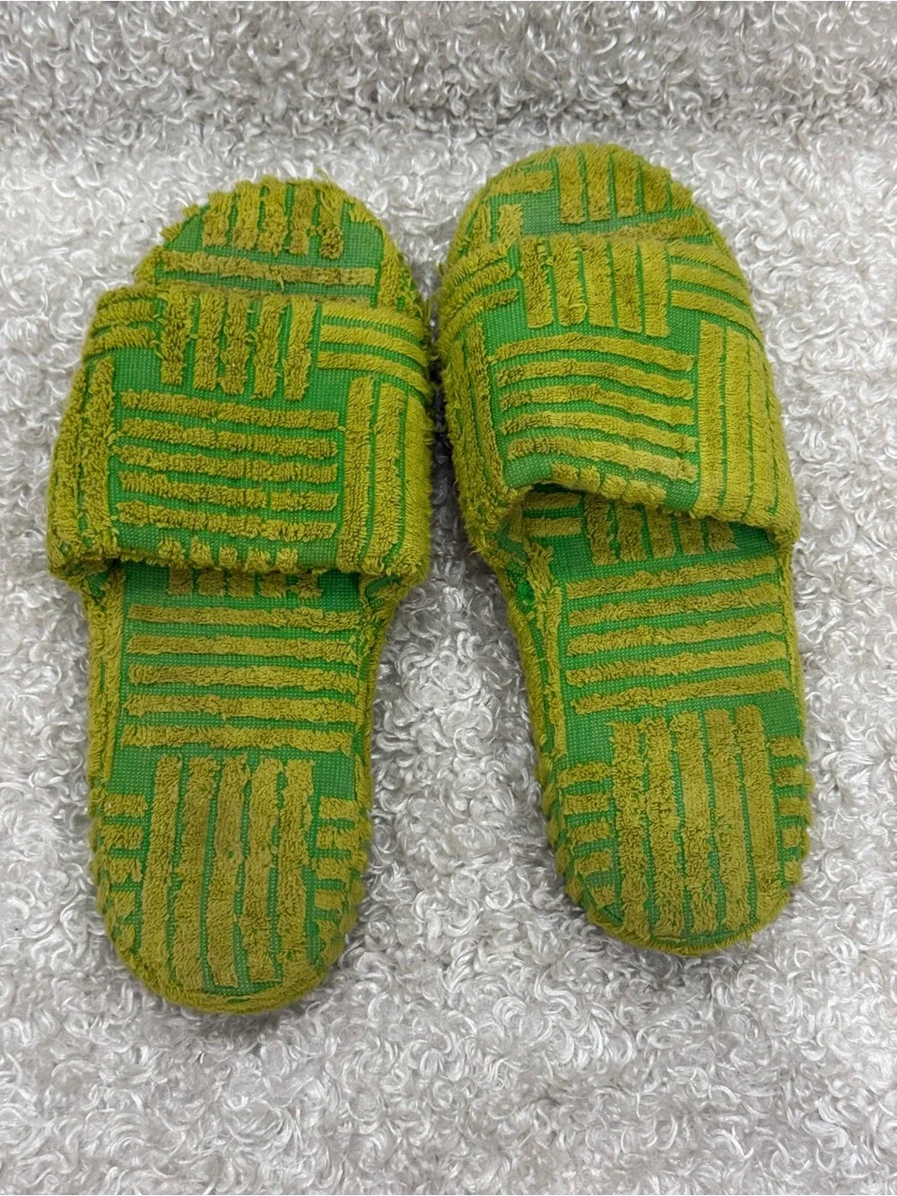 Bottega Veneta Men's Resort Intreccio Jacquard Slide Sandals parakeet/ kiwi